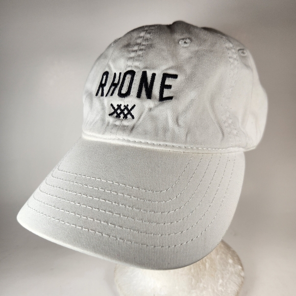 RHONE Cap Strap Back White Trucker Cotton Dad Hat Logo Baseball - Picture 2 of 9